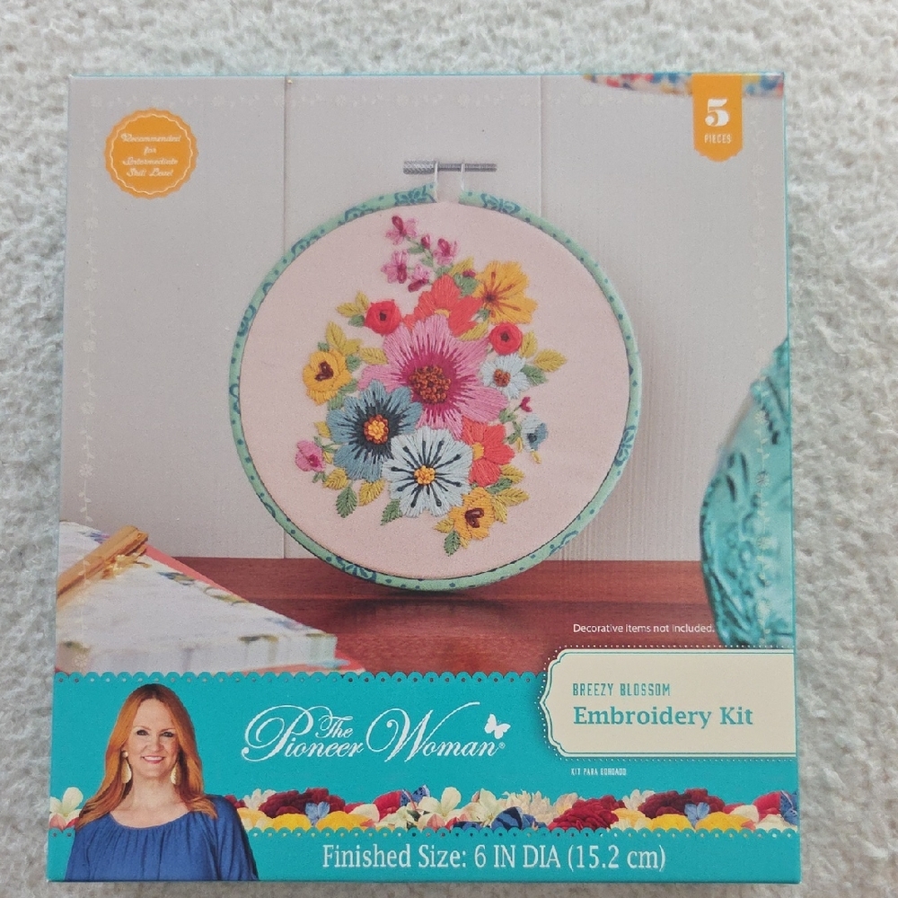 The Pioneer Woman Floral Embroidery Kit with Vibrant Colors